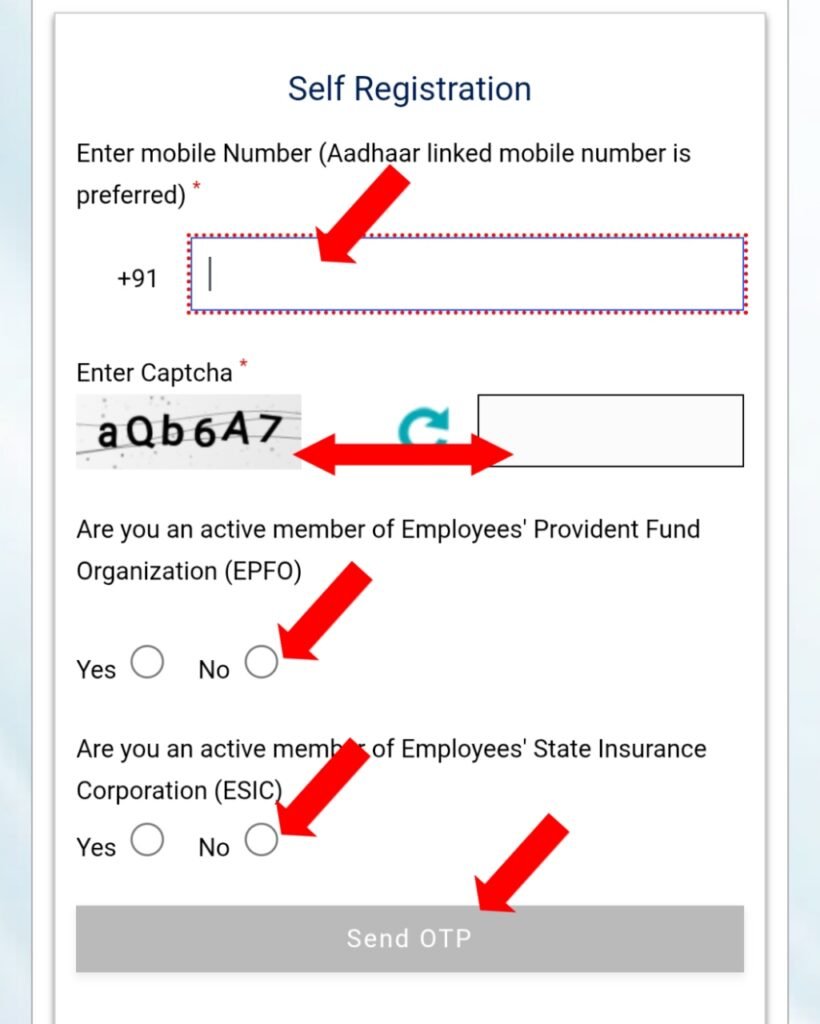 register on e shram button location screenshot